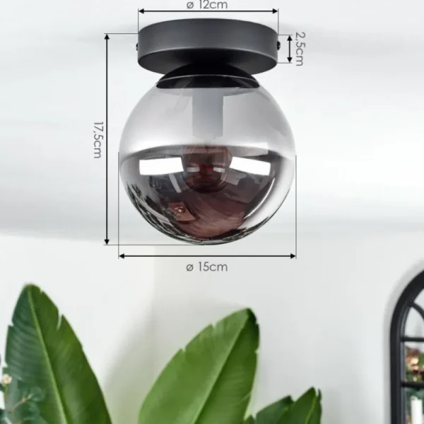 hofstein Plafonnier - Verre Gastor Fumé, 1 lumière* Lampes Modernes