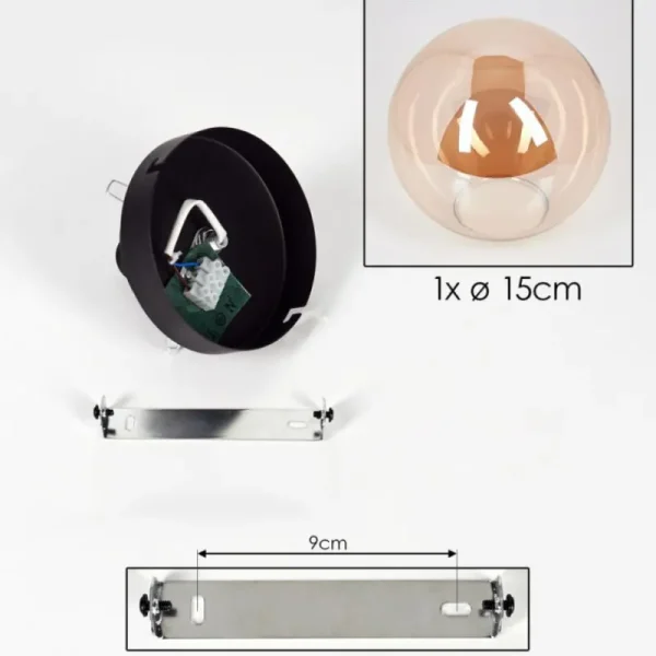hofstein Plafonnier - Verre Gastor Ambre, 1 lumière* Lampes En Verre
