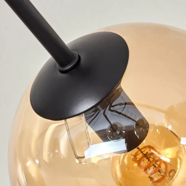 hofstein Plafonnier - Verre Gastor Ambre, Fumé, 7 lumières* Lampes Modernes