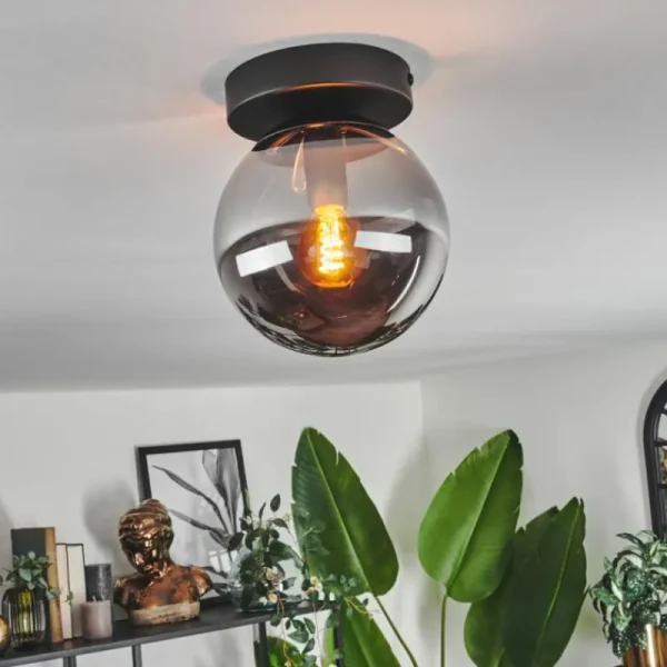 hofstein Plafonnier - Verre Gastor Fumé, 1 lumière* Lampes Modernes
