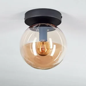 hofstein Plafonnier - Verre Gastor Ambre, 1 lumière* Lampes En Verre