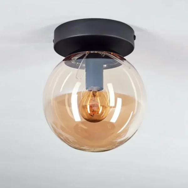 hofstein Plafonnier - Verre Gastor Ambre, 1 lumière* Lampes En Verre