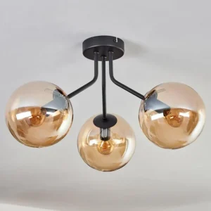 hofstein Plafonnier - Verre Gastor Ambre, 3 lumières* Lampes En Verre