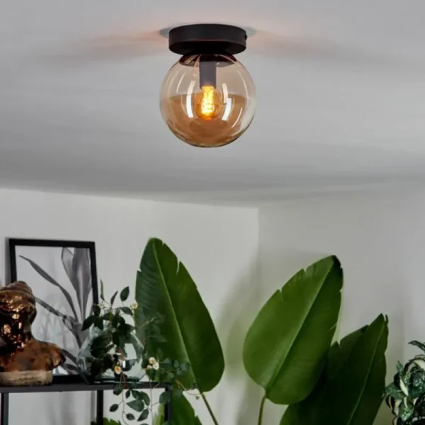 hofstein Plafonnier - Verre Gastor Ambre, 1 lumière* Lampes En Verre