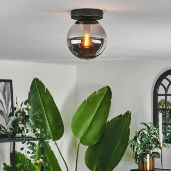 hofstein Plafonnier - Verre Gastor Fumé, 1 lumière* Lampes Modernes