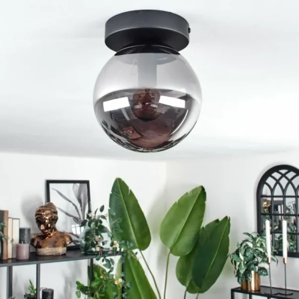 hofstein Plafonnier - Verre Gastor Fumé, 1 lumière* Lampes Modernes