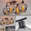 hofstein Plafonnier - Verre Koyoto Chrome, Fumé, 4 lumières* Lampes Modernes