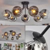 hofstein Plafonnier - Verre Koyoto Chrome, Clair, Fumé, 7 lumières* Lampes Modernes