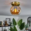hofstein Plafonnier - Verre Koyoto Laiton, 1 lumière* Lampes En Verre