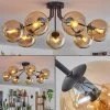 hofstein Plafonnier - Verre Koyoto Ambre, 7 lumières* Lampes En Verre