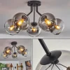 hofstein Plafonnier - Verre Koyoto Clair, Fumé, 5 lumières* Lampes Modernes