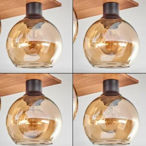hofstein Plafonnier - Verre Koyoto Écru, Noir, 4 lumières* Lampes Modernes
