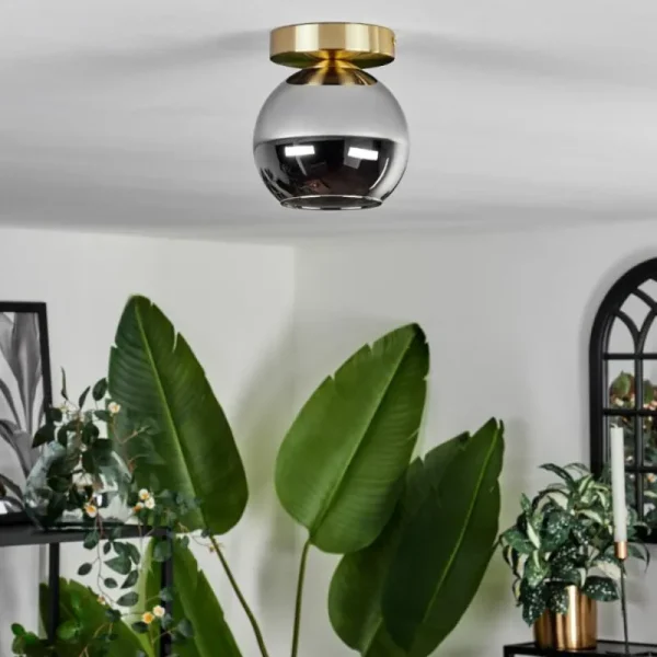 hofstein Plafonnier - Verre Koyoto Laiton, Noir, 1 lumière* Lampes Modernes