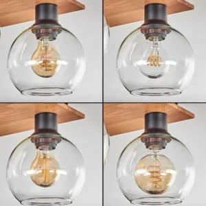 hofstein Plafonnier - Verre Koyoto Écru, Noir, 4 lumières* Lampes Modernes