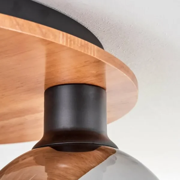 hofstein Plafonnier - Verre Koyoto Écru, Noir, 3 lumières* Lampes Modernes