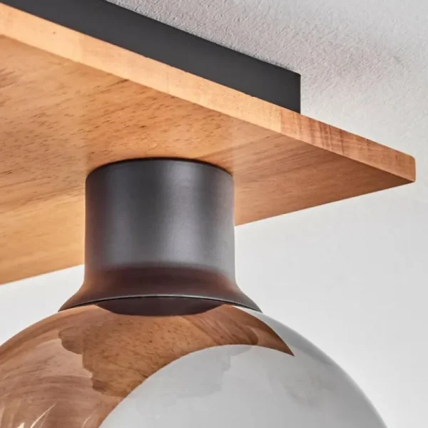hofstein Plafonnier - Verre Koyoto Écru, Noir, 4 lumières* Lampes Modernes