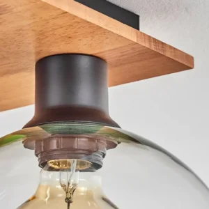 hofstein Plafonnier - Verre Koyoto Écru, Noir, 4 lumières* Lampes Modernes