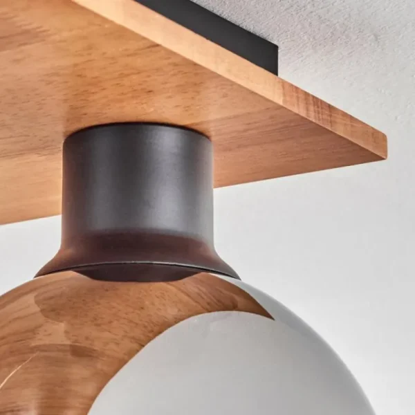 hofstein Plafonnier - Verre Koyoto Écru, Noir, 4 lumières* Lampes Modernes