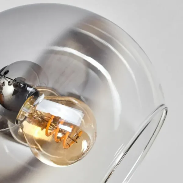 hofstein Plafonnier - Verre Koyoto Chrome, Clair, Fumé, 7 lumières* Lampes Modernes