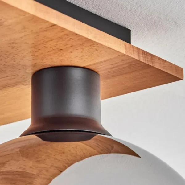 hofstein Plafonnier - Verre Koyoto Écru, Noir, 4 lumières* Lampes Modernes