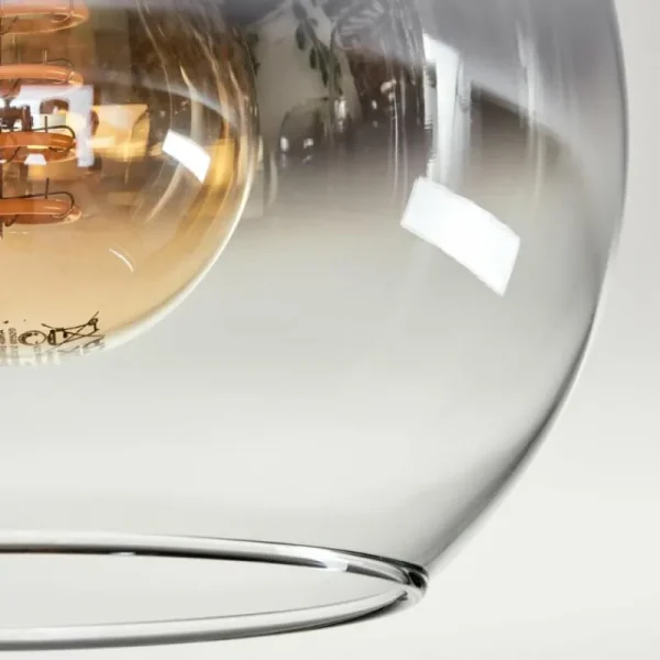 hofstein Plafonnier - Verre Koyoto Chrome, Clair, Fumé, 4 lumières* Lampes Modernes