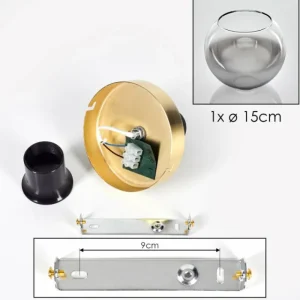 hofstein Plafonnier - Verre Koyoto Laiton, 1 lumière* Lampes Modernes