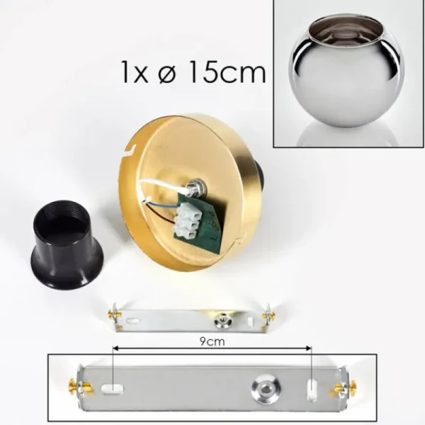hofstein Plafonnier - Verre Koyoto Laiton, Noir, 1 lumière* Lampes Modernes