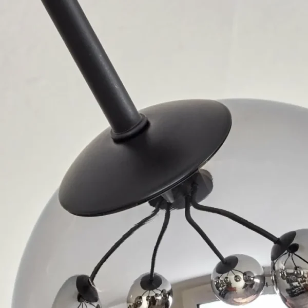 hofstein Plafonnier - Verre Koyoto Chrome, Fumé, 5 lumières* Lampes Modernes