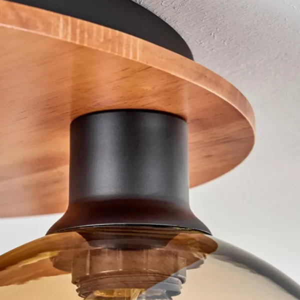 hofstein Plafonnier - Verre Koyoto Écru, Noir, 3 lumières* Lampes Modernes