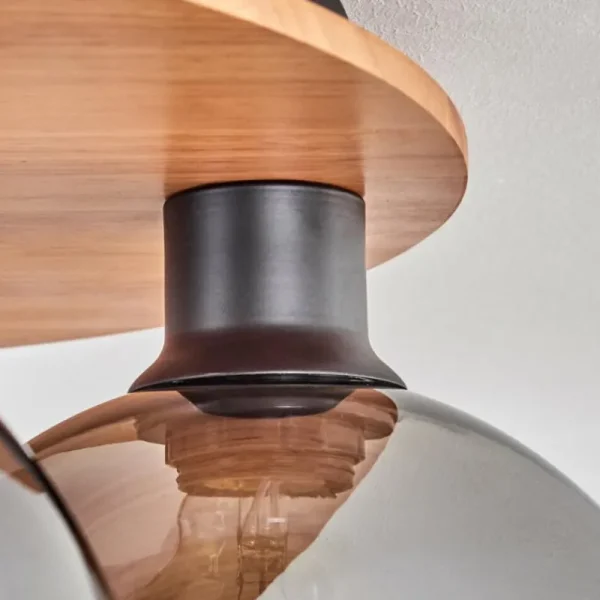 hofstein Plafonnier - Verre Koyoto Écru, Noir, 5 lumières* Lampes Modernes