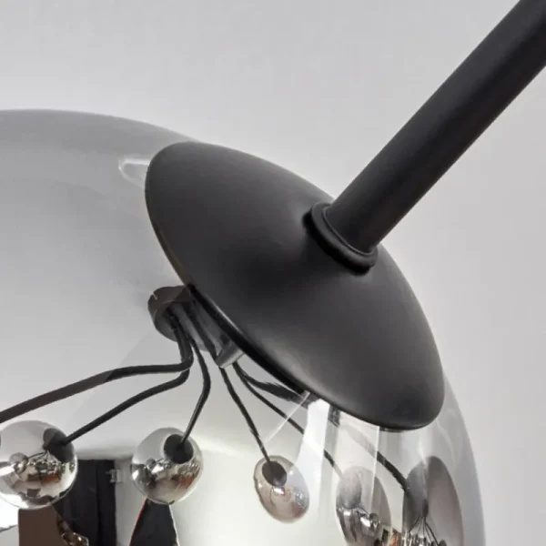hofstein Plafonnier - Verre Koyoto Chrome, Clair, Fumé, 7 lumières* Lampes Modernes
