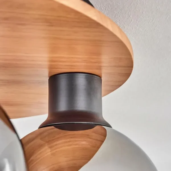 hofstein Plafonnier - Verre Koyoto Écru, Noir, 6 lumières* Lampes Modernes