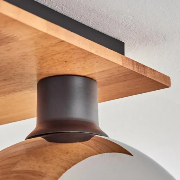 hofstein Plafonnier - Verre Koyoto Écru, Noir, 4 lumières* Lampes Modernes
