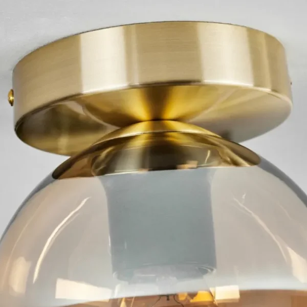hofstein Plafonnier - Verre Koyoto Laiton, 1 lumière* Lampes En Verre