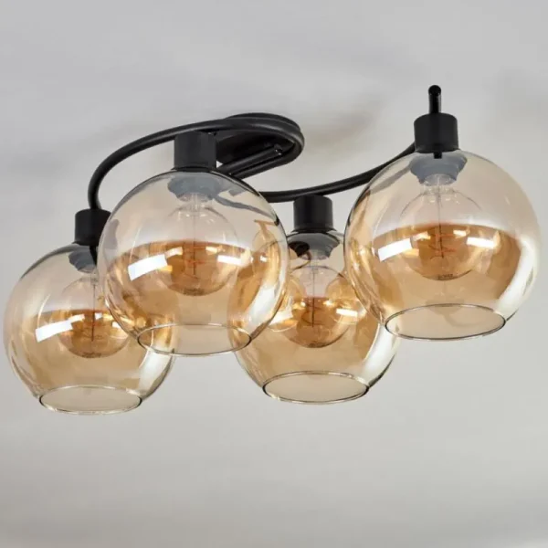 hofstein Plafonnier - Verre Koyoto Ambre, 4 lumières* Lampes En Verre