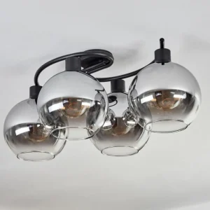 hofstein Plafonnier - Verre Koyoto Clair, Fumé, 4 lumières* Lampes Modernes