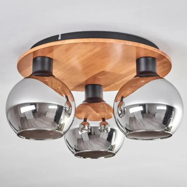 hofstein Plafonnier - Verre Koyoto Écru, Noir, 3 lumières* Lampes Modernes