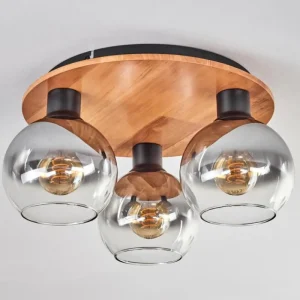 hofstein Plafonnier - Verre Koyoto Écru, Noir, 3 lumières* Lampes Modernes