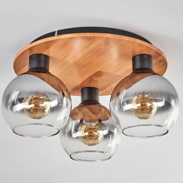 hofstein Plafonnier - Verre Koyoto Écru, Noir, 3 lumières* Lampes Modernes