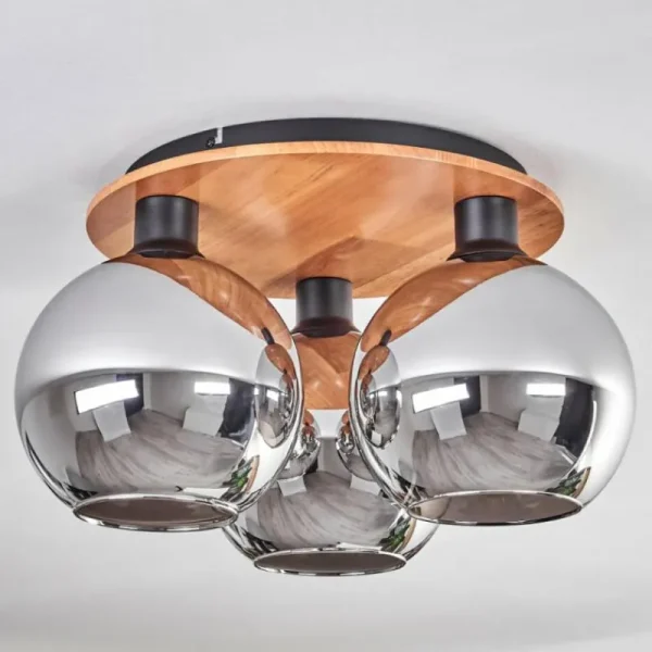 hofstein Plafonnier - Verre Koyoto Écru, Noir, 3 lumières* Lampes Modernes