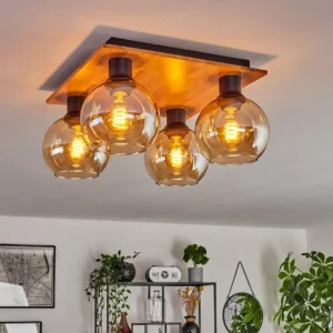 hofstein Plafonnier - Verre Koyoto Écru, Noir, 4 lumières* Lampes Modernes