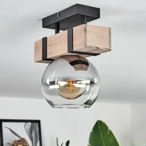 hofstein Plafonnier - Verre Montgomery Écru, Noir, 1 lumière* Lampes Modernes