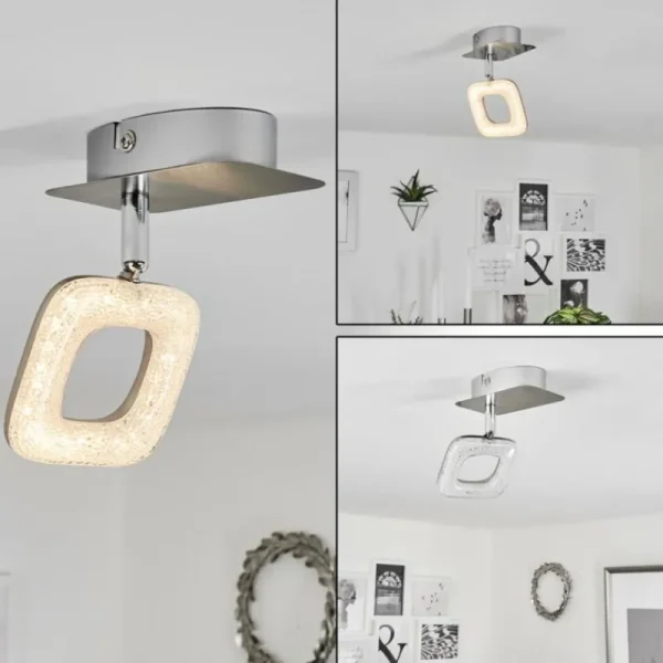 hofstein Plafonnier Villenauxe LED Chrome, Nickel mat, 1 lumière* Lampes Modernes