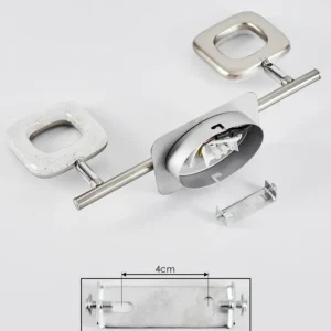 hofstein Plafonnier Villenauxe LED Chrome, Nickel mat, 2 lumières* Lampes Modernes