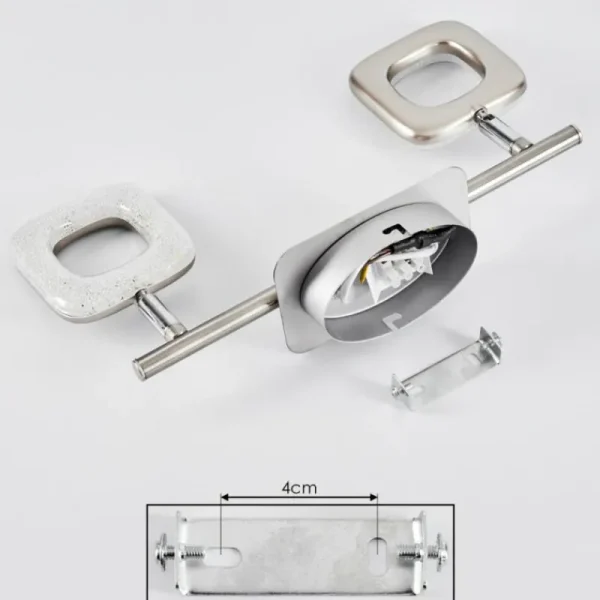 hofstein Plafonnier Villenauxe LED Chrome, Nickel mat, 2 lumières* Lampes Modernes