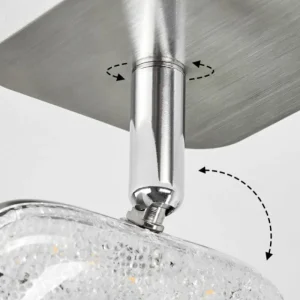 hofstein Plafonnier Villenauxe LED Chrome, Nickel mat, 1 lumière* Lampes Modernes