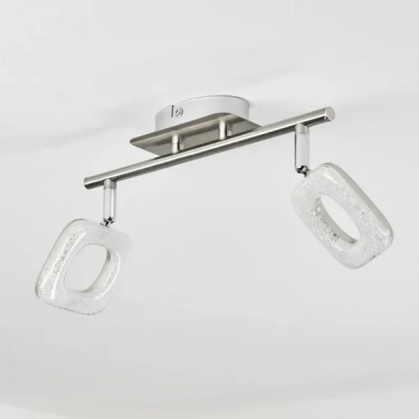 hofstein Plafonnier Villenauxe LED Chrome, Nickel mat, 2 lumières* Lampes Modernes