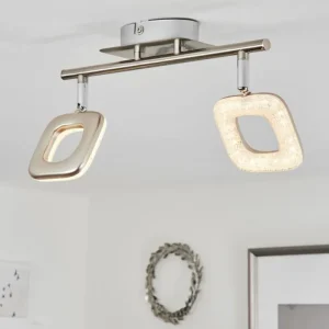 hofstein Plafonnier Villenauxe LED Chrome, Nickel mat, 2 lumières* Lampes Modernes