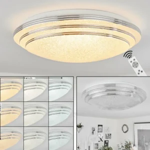 hofstein Plafonnier Villeveyrac LED Blanc, 1 lumière, Télécommandes* Lampes Modernes