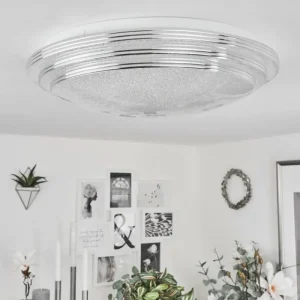 hofstein Plafonnier Villeveyrac LED Blanc, 1 lumière, Télécommandes* Lampes Modernes